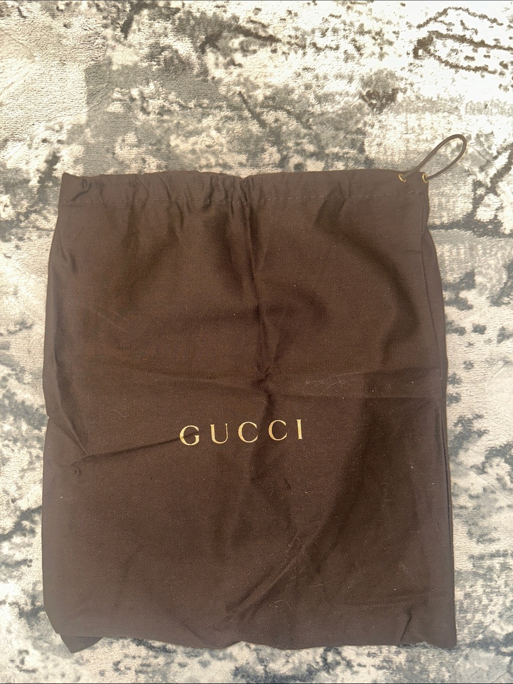Gucci Brown Drawstring Dust Bag with Gold Logo